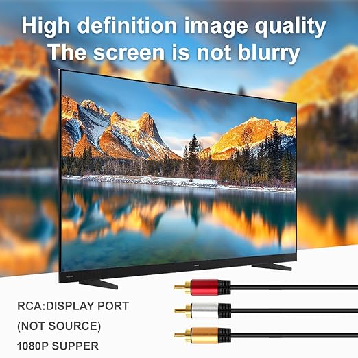 HDMI to RCA 6FT Cable with IC, HDMI Male to 3-RCA RD AV Cable Video Audio Component Converter Adapter 1080P Cable for TV HDTV DVD (