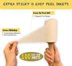 HapChron Extra Sticky Lint Roller Refills Only, Total 600 Easy Tear Sheets, Fits Most 3.9"-4" Standard Size Lint Roller with Inner Diameter at 1.5", Works Great On Pet Hair