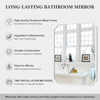 White Bathroom Vanity Mirror for Over Sink 30" x 40" Modern Rounded Corner Rectangle Wall Mirror Decorative with Non-Rusting Iron Metal Framed (Horizontal/Vertical)