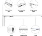 Osprey Smart Curtain Track, 5ft3/1.6m, Single-Piece Motorized Rod, Quiet Heavy-Duty Motor, Remote & App Control, Compatible with Alexa & Google Assistant, Ceiling or Wall Mounted (Single-side opening)