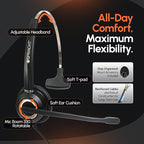 Spracht Wired Headset for Desktop Phone | Single Ear Universal Headset for Office Telephones | Mono Head Set with Microphone - Works with Polycom Digium Nortel Yealink Grandstream Cisco Zum RJ9
