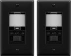 TOPGREENER in Wall PIR Motion Sensor Light Switch, Occupancy Sensor Switch, 𝐍𝐞𝐮𝐭𝐫𝐚𝐥 𝐖𝐢𝐫𝐞 𝐑𝐞𝐪𝐮𝐢𝐫𝐞𝐝, On/Off Override, 𝐒𝐢𝐧𝐠𝐥𝐞 𝐏𝐨𝐥𝐞, 4A, 500W, TSOS5-BKWP,Black,2 Pack