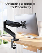MOUNTUP Single Monitor Desk Mount Holds Screen up to 32 inch, Height Adjustable Monitor Arm, Computer Monitors Stand with Clamp/Grommet Mounting Base, VESA Mounts Fit 4.4-17.6lbs Computer, Black