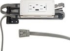 My Tidy Space Low Profile Combo (1) USB-A (1) USB-C (2) 15 Amp in Drawer Docking Station Outlet Plugs with Retractable arm