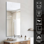 CILIBER Frameless Mirror, 24x60 Inch Large Bathroom Mirrors for Wall, Upgraded Shatterproof Rectangle Vanity Mirror Over Sink with Polished Edge for Bathroom,Bedroom,Living Room and Entryway