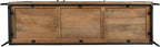 Hekman TV Stand with Storage for Living Room, Entertainment Center with Bookshelves - Bedford Brown Finish, Wood Framed Glass Doors, Back Ventilation Panel, Solid Hand-Forged Iron Hardware, TV Console