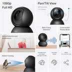 Tapo 1080P Indoor Pan/Tilt Wired Security Camera - Works as a Baby & Pet Monitor, Motion Detection, 2-Way Audio, Siren, Night Vision, Subscription-Free Local Storage or Optional Cloud, Black, C201