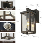 JOKAONOTL Dusk to Dawn Porch Lights with GFCI Outlets Waterproof Outdoor Wall Lights Exterior Lighting Fixtures Modern Outside Lights Wall Mount for House Patio Garage,Gold Brown,11.8''H,1PC