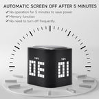 Rotating Productivity Timer 5, 10, 30, 60 Minutes Preset, Desk Cube w/Gravity Sensor for ADHD, Mute Functions, Ideal for Work, Study, Kitchen, Back to School (Black)