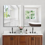 CILIBER Frameless Mirror, 24x30 Inch Bathroom Mirror for Wall, Rectangle Bathroom Vanity Mirrors with Polished Edge, Hangs Horizontally or Vertically for Bathroom, Bedroom and Living Room
