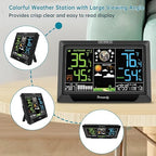 DreamSky Weather Station Indoor Outdoor Thermometer Wireless, Atomic Clock with Indoor Outdoor Temp, Date Day, Adjustable Backlight, Inside Outside Temperature Humidity Monitor for Home