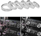Knob Cover for F150 AC Climate Control Switch/Trailer/4WD/VOL/Tune Button Interior Center Console Trim Accessories Compatible with Ford F150 XLT 2016 2017 2018 2019 (Silver 6 Pcs)