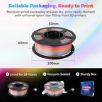 FLASHFORGE Silk PLA Filament 1.75mm Ranbow Candy, 3D Printer Filament 1kg (2.2lbs) Spool, Smooth and Silky Texture 3D Printing Filament, Dimensional Accuracy +/- 0.02mm