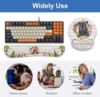 Keyboard Wrist Rest + Mouse Pad Wrist Support Set with Coasters, Non-Slip PU Base Ergonomic Mousepad for Home Office Working Studying Easy Typing & Pain Relief, Horse Theme, Horses Make Life Better