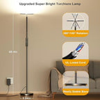 LED Floor Lamp, Bright 36W 3600LM Standing Lamp 350W Equivalent with Remote & Touch Control, Modern Torchiere Floor Lamp with 2700K-6500K Stepless Dimming, 69" Tall Lamp for Living Room Bedroom Office
