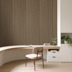 Art3d 1-Pack Acoustic Wood Slat Wall Panel with Roll-Flat Design - 95.3 x 23.8 Inch Sound Absorbing Panels for Living Room Columns Corridor Curved Wall Decor, Ebony
