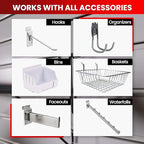 DLDIRECT 3 Colors - White Slatwall Panel Garage Organizer: Heavy Duty Wall Mounted PVC Rack, Interlocking Slat Paneling for Garage Storage, Slotwall Board, Shelves System