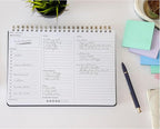 Undated Daily Planner | 8.25” x 11.75” Work To-Do Notebook | ADHD Academic Organizer | Multi-Layout | Men and Women Planner | College Supplies | Pink | Landscape Layout