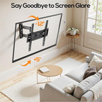 IWORKBOARD 40 43 50 55 inch Full Motion Corner TV Wall Mount for Most 32-65 inch Flat & Curved TVs, Articulating Swivel & Tilt TV Mount Bracket, up to 80 lbs,VESA 400x400mm, Single Stud Perfect Center