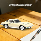 WSTER Retro American Style car Bluetooth Speaker, Portable Wireless Outdoor Speaker, TWS Stereo, Support USB/TF/AUX, Party Bluetooth Speaker with Microphone,Classic car Gifts for Men(Beige)