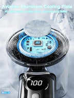 Portable Handheld Turbo Fan with Ice Cooling Plate, Personal Hand Held Mini Travel Fan 14000RPM Adjustable Speed 1-100, Portable Pocket AC Fans Rechargeable Digital Display, Gifts for Women Men Beach