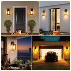 LTBLIGHT 2-Pack Motion Sensor Porch Lights Outdoor, Farmhouse Brown Dusk to Dawn Exterior Lighting Fixtures with 3 Modes, Waterproof Wall Lanterns for House, Backyard, Entryway, Garage