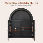 Arched Bathroom Wall Cabinet, 23.6 x 30.3'' Over The Toilet Cabinet with Grille Door, Adjustable Shelf, Wall Mounted Cabinets for Bathroom Laundry Room Kitchen (Grille Door, 30IN)