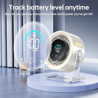 Coolhill USB Desk Fan for Bedroom: 100 Speeds Digital Display Quiet Table Fan with Turbo Airflow, 120° Rotating Small Rechargeable Battery Desktop Fans for Bedroom Home Office (White)