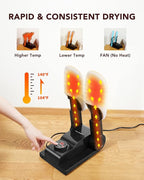 FORLIM [Upgraded Temperature Control] Boot Dryer for Work Boots - Shoe Dryer with 24-Hour Delay Timer, Portable Glove Dryer & Boot Warmer, Automatic Shut-Off Timer, Folding Design, Smart Panel, Black