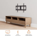 Amazon Basics Low Profile TV Wall Mount with Horizontal Post Installation Leveling for 32 to 86 inch TVs, Black