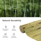 OUZUGIE 1 Pack 96x24 Inch Natural Bamboo Wall Panel – Green Burned Pole Wrap Paneling for Walls, Ceilings, Cabinets, Furniture – Ideal for Bedroom, Living Room & Office DIY Decor