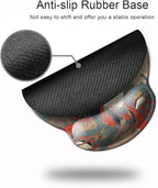 Ergonomic Mouse Pad with Wrist Support,Mouse Pad with Wrist Rest,Relieve Wrist Pain Mousepad Non-Slip Rubber Base,Mouse Pads for Desk,Computers,Laptop,Office,Home,Accessories Cute Cat