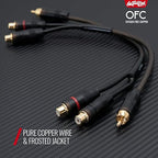Install Link RCA Audio Cable for Subwoofer or Stereo Cable, Y Adapter 1-Male to 2-Female Splitter, 2pk