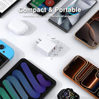 3 Pack 20W PD USB Charger, Dual-Port USB-C Wall Charger Plug in Block Station Type c Box Supper Fast Charging Brick for iPhone, Samsung Galaxy, Google Pixel, Motorola, Oneplus Kindle Cargador Cube