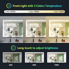 YEELAIT 68x40 Inch RGB LED Bathroom Mirror Front Light and RGB Backlit Lighted Vanity Mirror for Bathroom Wall Mounted Dimmable Anti Fog Memory Shatter-Proof IP54 Waterproof Horizontal/Vertical