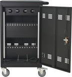 35 Bay Charging Cart for Laptops and Tablets Up to 16.3-inch, Mobile Charging Station with AC Outlets, Secure Storage and Cable Management, Mobile Charging Cabinet for Ipads, Chromebooks, Black