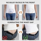 JASGOOD Women No Show Stretch Belt Elastic Web Strap Belt with Flat Buckle for Jeans Pants Dresses