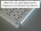 Wall Control 3in Reach U-Hook Accessory “U” Shaped Slotted Metal Pegboard Hook Pegboard and Slotted Tool Board – White