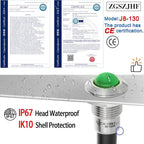 ZGSZJHF 8mm Indicator Light 0.31" Waterproof IP67 Metal Stainless Steel Signal Lamp 110V-120V AC/DC LED Pilot Dash Lamp Light Ring Large Red and Green 2Pcs