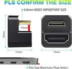 AGVEE 1 Pack (Long Side Inward) 180 Degree Angled Mini HDMI Male to HDMI Female Adapter, U-Shaped 4K@60HZ Converter Coupler Connector Extender for Portable Display Monitor Accessories, Black