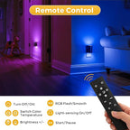 L LOHAS LED Night Light with Remote, 2Pack, Night Lights Plug into Wall, RGB Color Changing Nightlight with Light Sensor, Nightlights for Kids Gifts Halloween Christmas Party Hallway Bedroom Kids Room