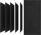 UMIACOUSTICS 6 PCS Sound Proof Panels,47.2 x 23.6 Inches Sound Absorbing Panels,Decorative Acoustic Panels in Art Curve Shaped Black Color