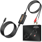 Neoteck 192kHz DAC Converter 7ft/2.1m Optical to RCA Cable SPDIF to RCA Digital to Analog Converter for HDTVs Set-Top Boxes DVD/Blu-Ray Players-Male Output