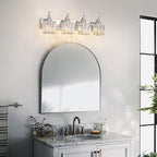 BBLLWJ Modern Bathroom Vanity Light 4-Light Chrome Crystal Light Fixtures Over Mirror for Bathroom Wall Sconce