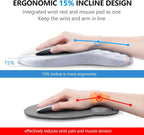 Mouse Pad Wrist Support, Laokiiy 2 in1 Keyboard Wrist Rest+ Ergonomic Mouse Pad, Non-Slip Wrist Rest for Computer Keyboard, Made Easy Typing & Relieve Wrist Pain(White)
