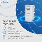 Shelly 3EM-63T Gen3 | Wi-Fi Operated Smart 3-Phase Energy Meter | Home Automation | Compatible with Alexa & Google Home | iOS Android App | No Hub Required | Data Logging | Solar Photovoltaic Ready