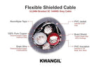KWANGIL 3C 14AWG AMESB Shielded Cable Wire (UL2464) - Flexible Str TC, PVC Ins, OS+Drain+TC BRD, PVC JKT for CNC Machine, Stepper Motor, VFD Spindle (Gray 25FT)
