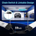 hykolity 5000K LED Shop Light Linkable, 4FT Daylight 42W LED Ceiling Lights for Garages, Workshops, Basements,Hanging or FlushMount, Power Cord W/Built-in ON/Off Switch, 4200lm, ETL- 1 Pack