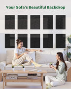 Topnaca 6 Pack Acoustic Panels Sound Absorbing for Home Office Walls, Black Decorative Self-Adhesive Leaf Textured Art Ceiling Tiles - Acoustical Treatments for Recording Studio Door 17"×12"×0.4"