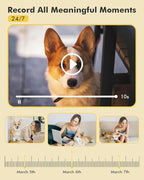 Dzees 5G/2.4G WiFi Indoor Security Camera Pet Camera No Subscription, 2K 360° WiFi Cameras, Wired Dog Pet Camera with Phone App, MagicPix Night Vision, Calls, 2-Way Audio, 24/7, Motion Tracking